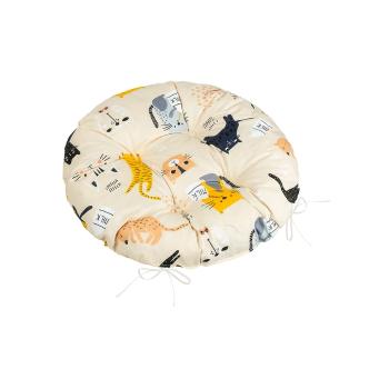 Bellatex Perna de scaun Adéla matlasat rotund Catgalben , 40 x 40 cm