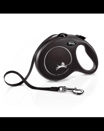 FLEXI New Classic lesa automata cu banda pentru caini, negru, marimea L, 8 m