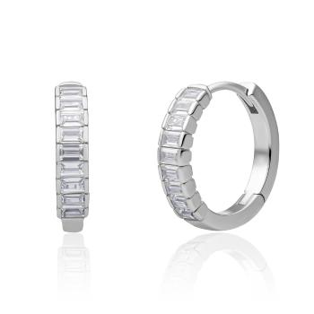 Sparkling Jewels Cercei rotunzi din argint cu zirconi cubici EAS23