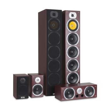 Auna V9B, difuzoare surround, set de 5 difuzoare, 440 w, rms, mahagon