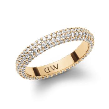 Daniel Wellington Inel strălucitor placat cu aur, decorat cu cristale captivante Pavé DW0040064 58 mm