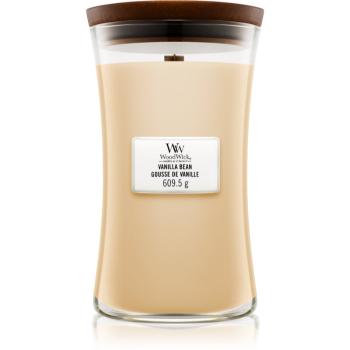 Woodwick Vanilla Bean lumânare parfumată cu fitil din lemn 609.5 g