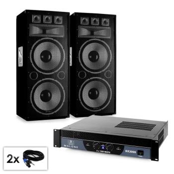 Electronic-Star PA Set Saphir Series "Warm Up Party TX215" cu pereche de difuzoare 2x38 cm & amplificator 3000W