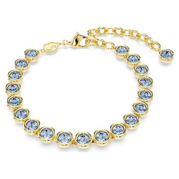 Swarovski Brățară elegantă placată cu aur cu cristale albastre Imber Tennis 5688419 20 cm