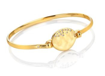 Hot Diamonds Pevný pozlacený náramek s topazy a diamantem Jac Jossa Soul DC213