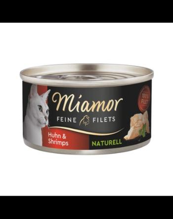 MIAMOR Feine Filets Naturell Chicken&amp;Shrimps 80g pui si creveti in sos propriu, hrana pisici