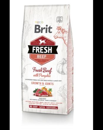 BRIT Fresh Puppy Large Bones&amp;Joints 12 kg hrana uscata caini juniori talie mare, vita si dovleac