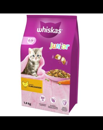 WHISKAS Junior 6x1,4 kg hrana uscata pentru pisoi, cu pui delicios