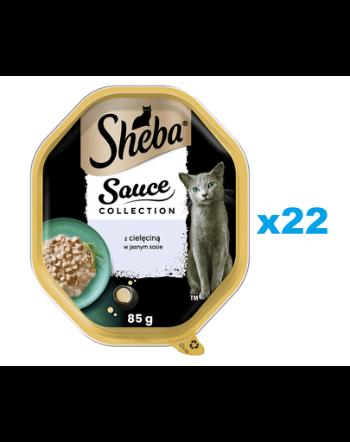 SHEBA Sauce Collection 22x85 g hrana cu vitel in sos pentru pisici adulte