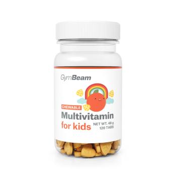 GymBeam Multivitamín tablety na cmúľanie pre deti 120 tabliet pomaranč