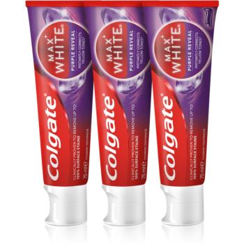 Colgate Max White Purple Reveal pastă de dinți revigorantă 3x75 ml