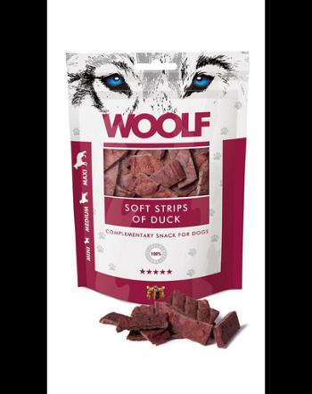 WOOLF Soft Strips Of Duck 100g recompense moi cu rata, pentru caini