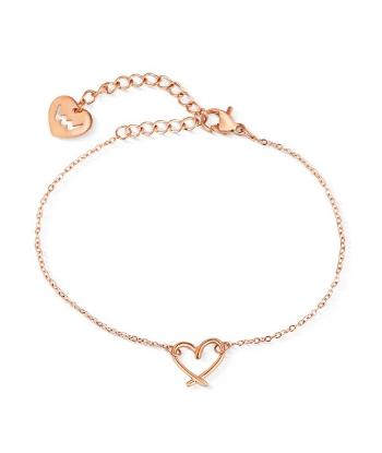 Vuch Brățară minimalistă din oțel Inimă Emery Rose Gold