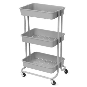  Cărucior de baie Compactor cu roți Grena3 rafturi, 43 x 34,8 x 75 cm, gri, gri