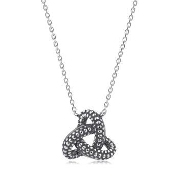 Strieborný 925 náhrdelník - štruktúrovaný uzol s patinou