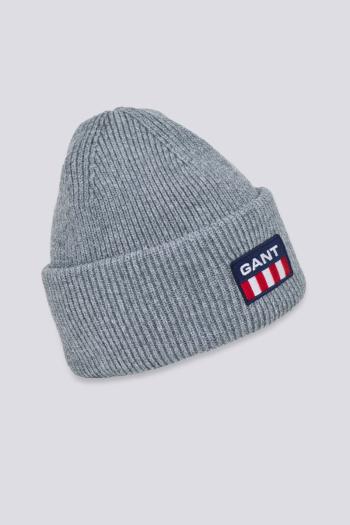 SAPKA GANT UNISEX. RETRO SHIELD BEANIE DARK GREY MELANGE