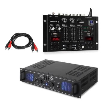 Skytec SPL500EQ PA, set de amplificator cu pultul de mixaj Resident DJ 22 BT 2CH