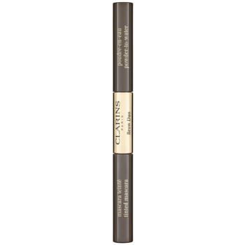 Clarins Brow Duo set pentru aranjarea sprâncenelor pentru fixare și formă culoare 05 - Dark Brown 2,8 g