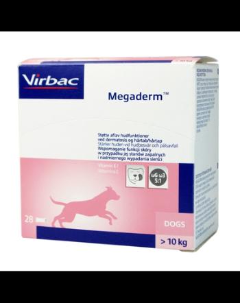 VIRBAC Megaderm 28x8 ml supliment pentru caini de 10-30 kg cu probleme de piele