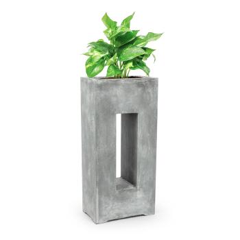 Blumfeldt Airflor, ghiveci pentru plante 45 x 100 x 27 cm din fibră de sticlă interior / exterior gri deschis