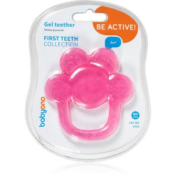 BabyOno Be Active Gel Teether jucărie pentru dentiție Pink Flower 1 buc