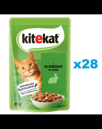 KITEKAT Set plicuri pisici, cu iepure in sos 28x85 g