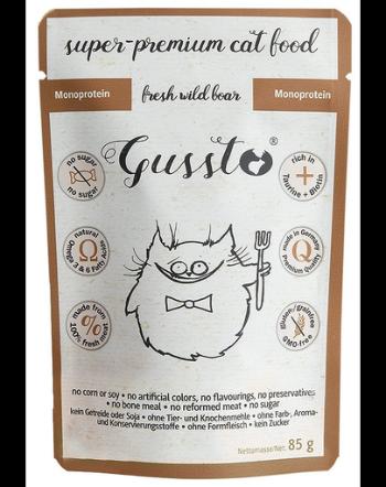 GUSSTO Cat Fresh Wild Boar pliculet hrana pisici, cu mistret 24x85 g