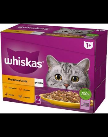 WHISKAS Hrana umeda pisici, cu pui, rata, pasare, curcan in aspic 12x85g