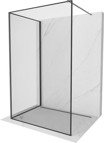 MEXEN/S Kioto Sprchová zástěna WALK-IN 120 x 70, černý vzor, grafit metal 800-120-212-95-70-070