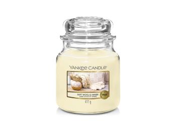 Yankee Candle Lumânare aromatică Classic medie Soft Wool & Amber 411 g