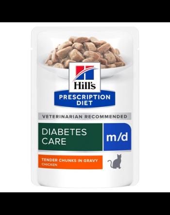 HILL'S Prescription Diet Feline m/d diabetes + weight management cu pui 12x85 g plicuri