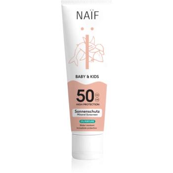 Naif Baby & Kids Mineral Sunscreen SPF 50 0 % Perfume crema pentru protectie solara pentru bebeluși și copii mici fără parfum SPF 50 100 ml