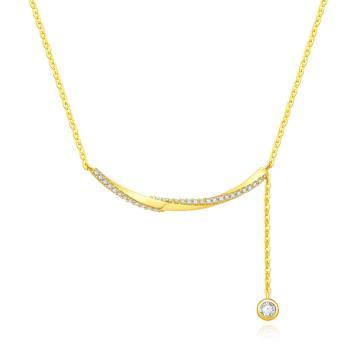MOISS Colier elegant placat cu aur cu zirconiu cubic ETERNITY N0000881