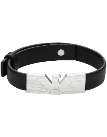 Emporio Armani Brățară elegantă din piele pentru bărbați Eagle Logo EGS3075040