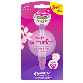 Wilkinson Sword Aparat de ras de unică folosință pentru femei My Intuition Comfort Cherry Blossom 3 + 1 buc