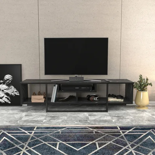 Comoda TV, Hanah Home, Asal 150, 150x35.2x40 cm, Negru