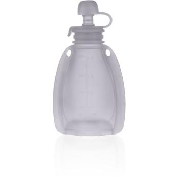 Zopa Silicone Refillable Baby Food Pouch săculeț pentru mâncare 0 m+ Transparent Grey 120 ml