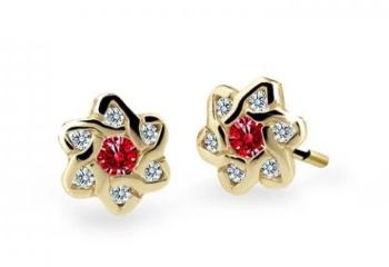 Cutie Jewellery Zlaté detské náušnice C2149-30-X-1 červená