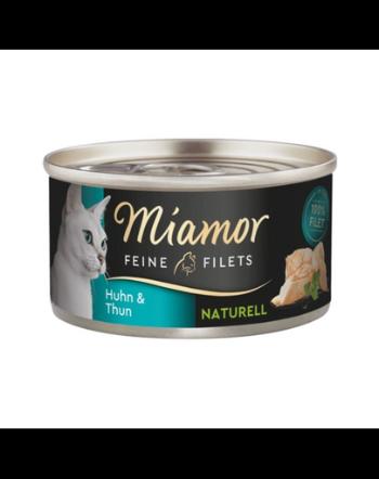 MIAMOR Feine Filets Naturell Chicken&amp;Tuna 80g pui si ton in sos propriu, hrana pisica