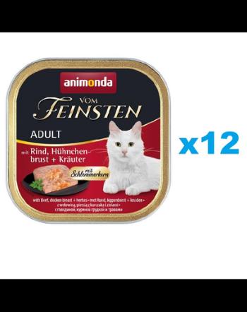 ANIMONDA Vom Feinsten Pate hrana pisica cu vita si piept de pui cu ierburi 12x100 g