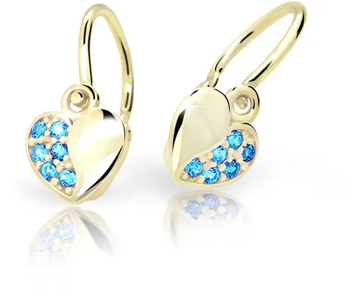 Cutie Jewellery Cercei pentru copii din aur galben C2160-10-X-1 albastră deschisă