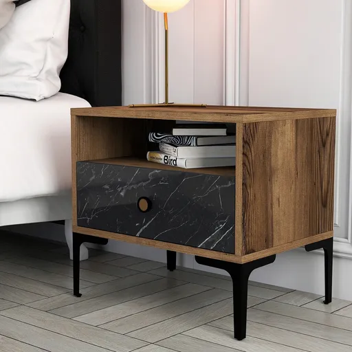 Noptiera, Hanah Home, Lizbon 534, Nuc / Negru