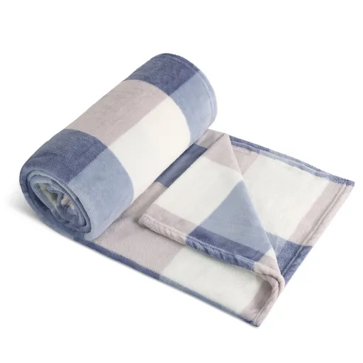 Pătură Bellatex Kemping PLUS carouri pe albastru, 150 x 200 cm, albastru