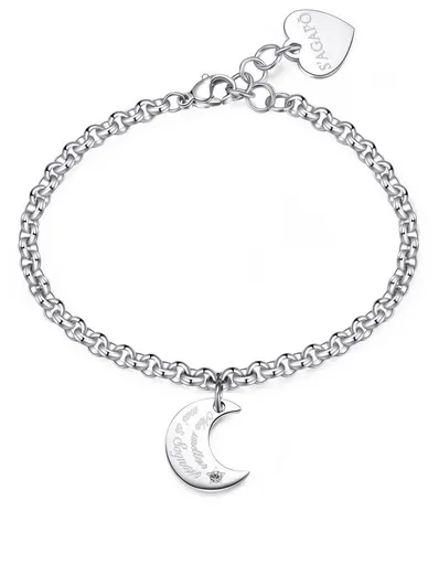 S'Agapõ Brățară solidă din oțel cu o lună Be My Always SBM73