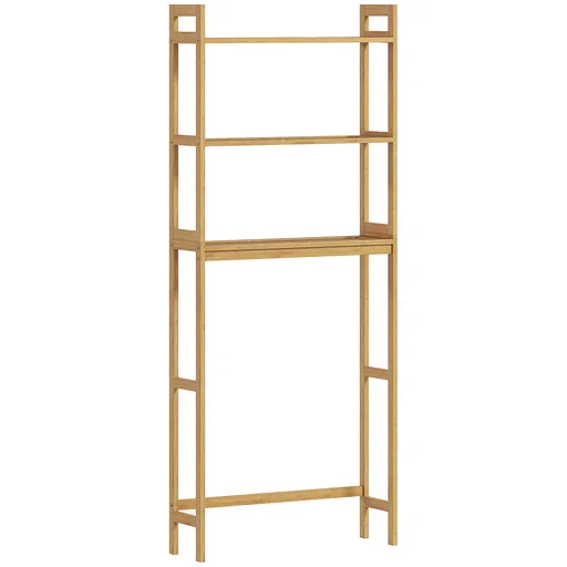 kleankin Raft din bambus pentru depozitare deasupra toaletei, Org | Aosom Romania