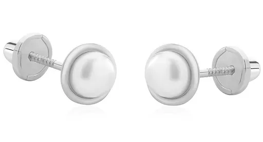 Brilio Cercei fermecători din aur alb cu perlă naturală 14/140.490/17P Esp white gold