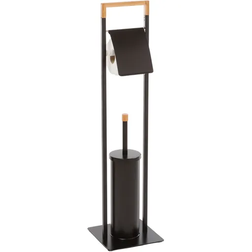Suport pentru hârtie igienică cu perie Spirella Chic 75 x 19 x 19 cm, negru