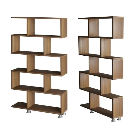 Bibliotecă Nilu Walnut, maro închis