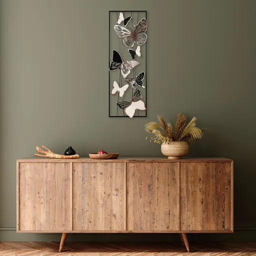 Decoratiune de perete, Kelebek, Dimensiune: 32 x 90 x 5 cm, Multicolor