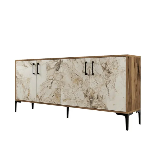Dulap Kiev Walnut and White Marble, bej
